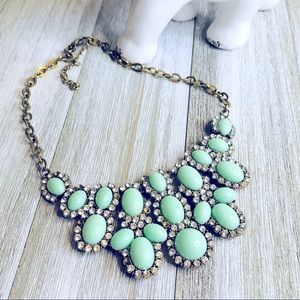 Sea Green 20s Style Chandelier Necklace